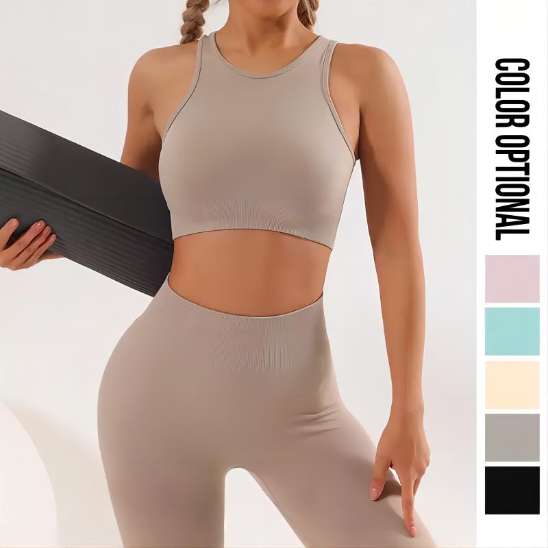 Wholesale Highly Elastic Sleeveless Seamless Gym Set For Women-A2002