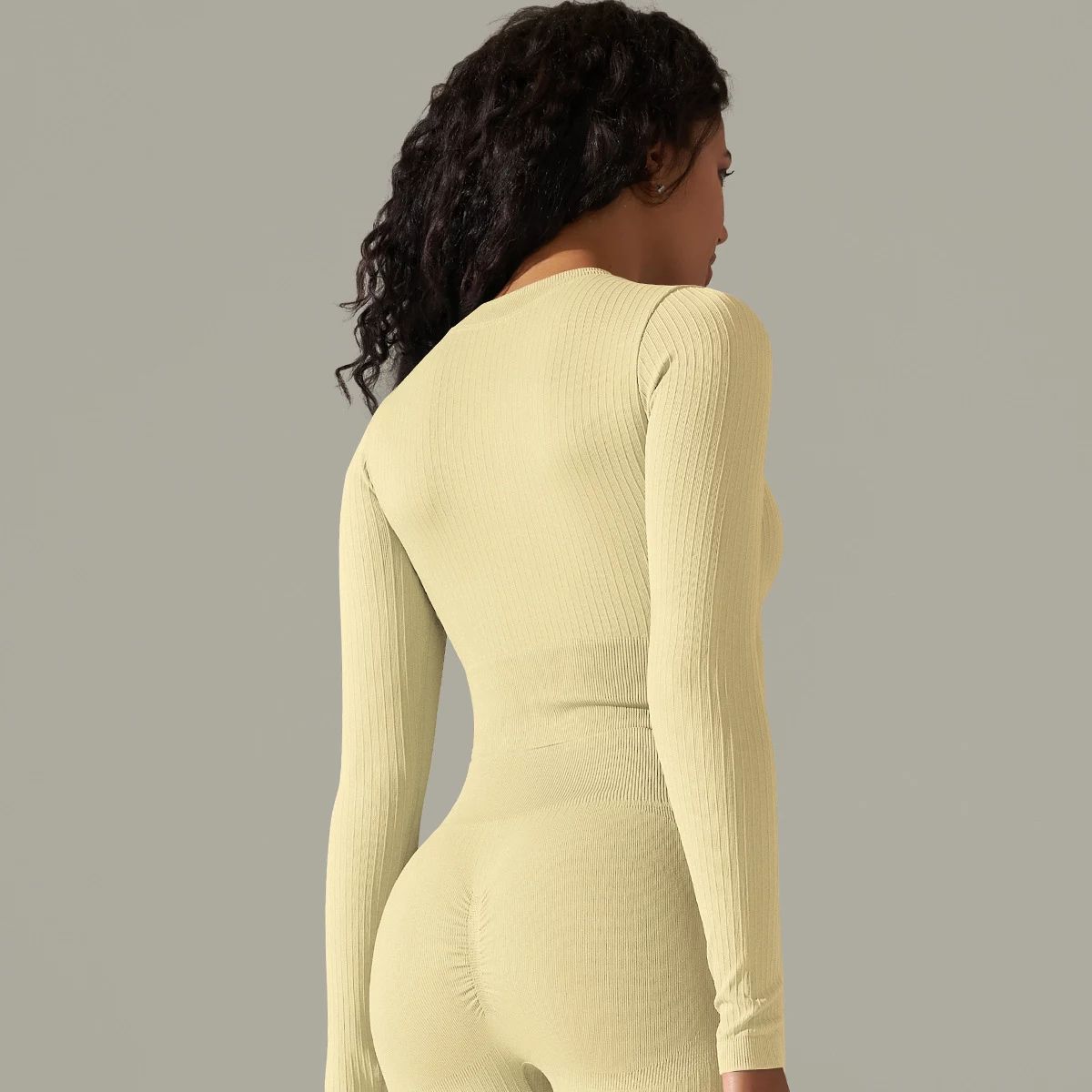 Long Sleeve Knitted Women's Seamless Yoga Sets