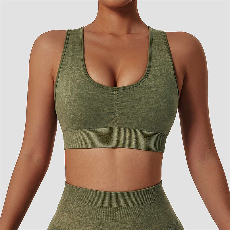 Wholesale Double Shoulder Strap Cross Back Sports Bra