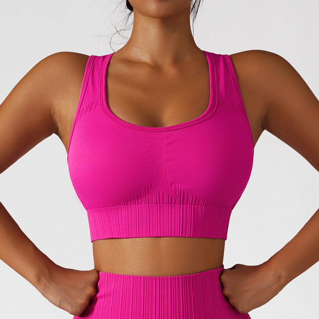 Seamless Ribbed High Support Sports Bra