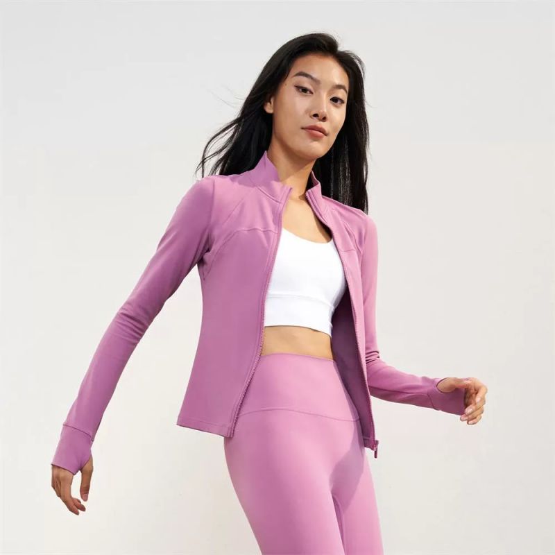 Wholesale Lightweight Stand Collar Women's Yoga Jackets-D1003