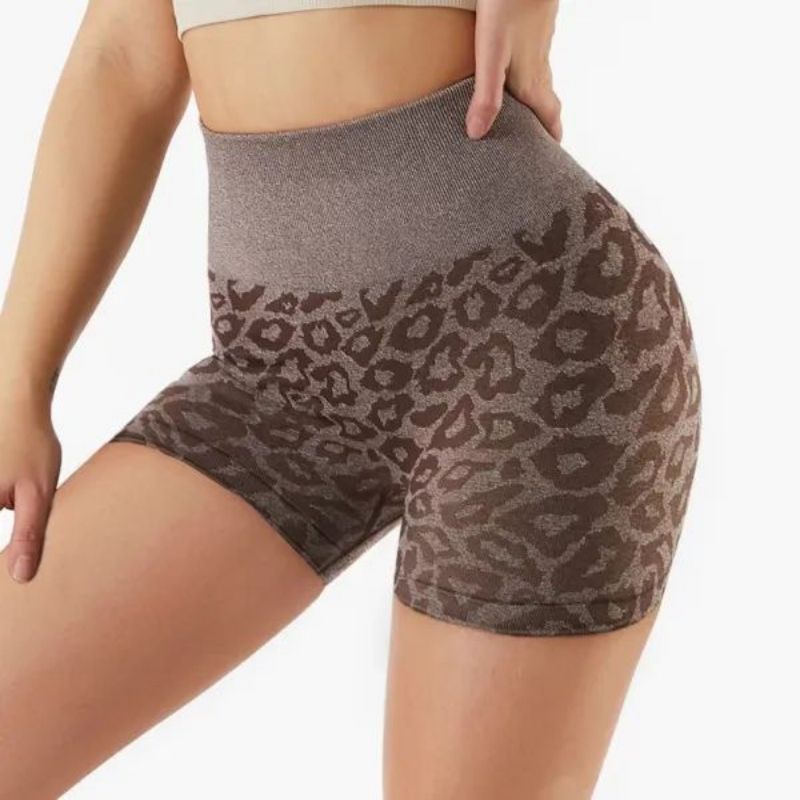 Unleash Your Style: Leopard Print High Waisted Tummy Control Workout Shorts