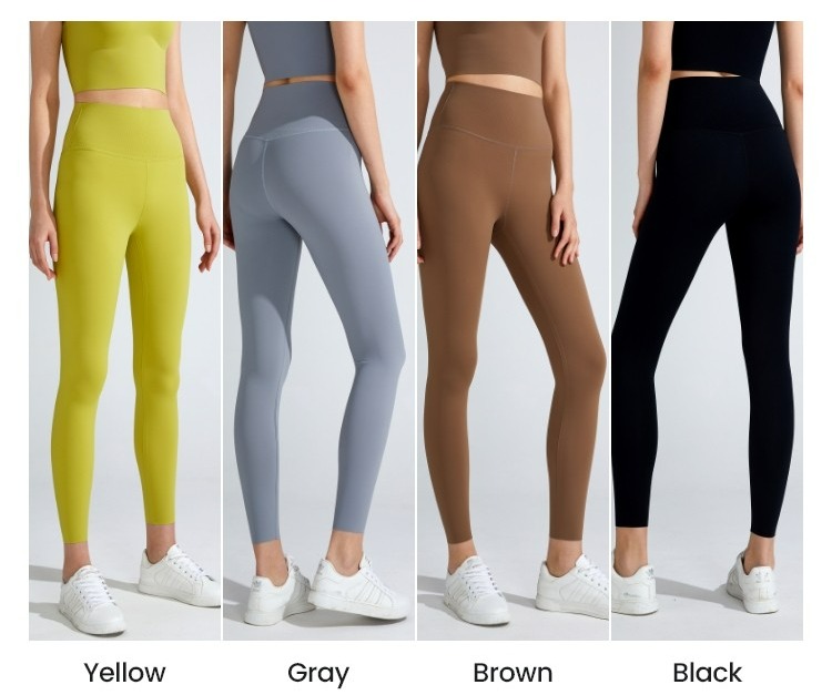 Solid Color Tummy Control Womens Tight Yoga Pants